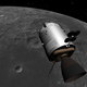A SPICE simulation of Apollo 15's Command and Service Module in orbit around the Moon in 1971.